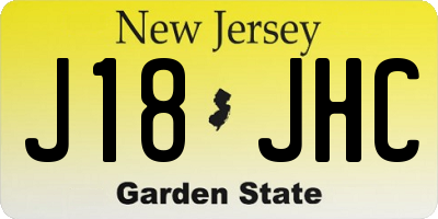 NJ license plate J18JHC
