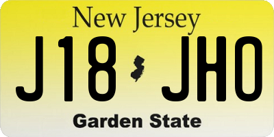 NJ license plate J18JHO