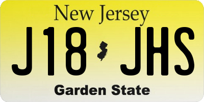 NJ license plate J18JHS