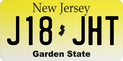 NJ license plate J18JHT