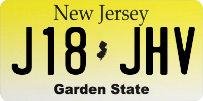 NJ license plate J18JHV
