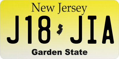 NJ license plate J18JIA