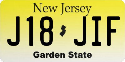 NJ license plate J18JIF