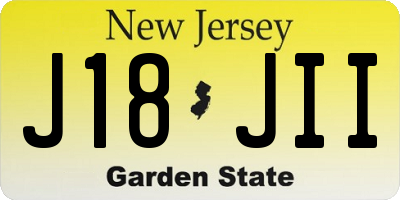 NJ license plate J18JII