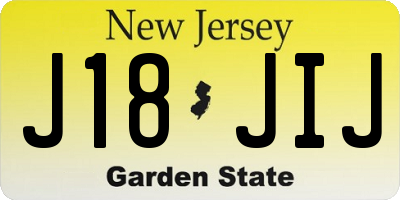 NJ license plate J18JIJ