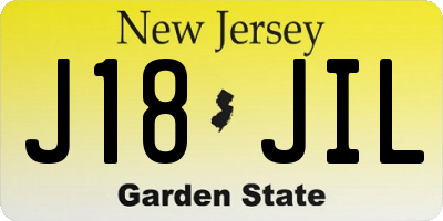 NJ license plate J18JIL