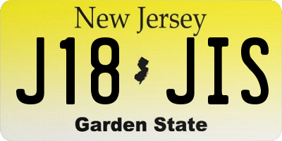 NJ license plate J18JIS
