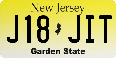 NJ license plate J18JIT
