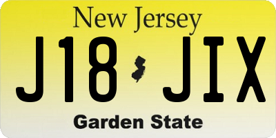 NJ license plate J18JIX