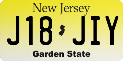 NJ license plate J18JIY