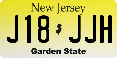 NJ license plate J18JJH