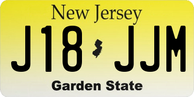 NJ license plate J18JJM