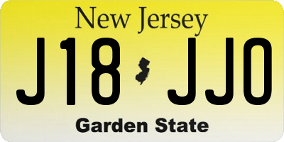 NJ license plate J18JJO