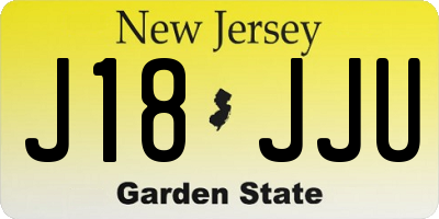 NJ license plate J18JJU