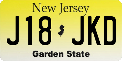 NJ license plate J18JKD