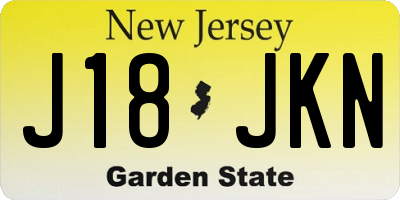 NJ license plate J18JKN