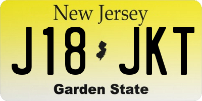 NJ license plate J18JKT