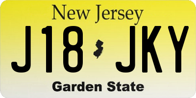 NJ license plate J18JKY