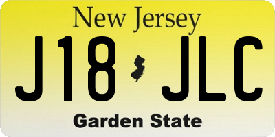 NJ license plate J18JLC