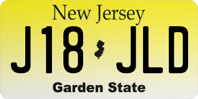 NJ license plate J18JLD