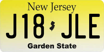 NJ license plate J18JLE