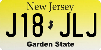 NJ license plate J18JLJ