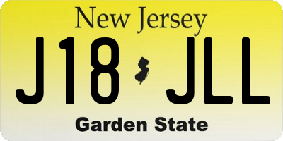 NJ license plate J18JLL