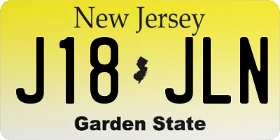 NJ license plate J18JLN