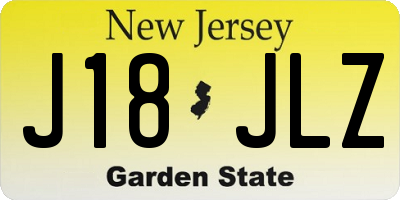 NJ license plate J18JLZ