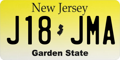NJ license plate J18JMA