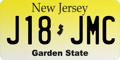 NJ license plate J18JMC