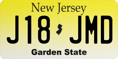 NJ license plate J18JMD