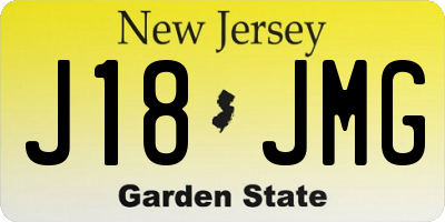 NJ license plate J18JMG
