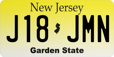 NJ license plate J18JMN