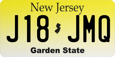 NJ license plate J18JMQ