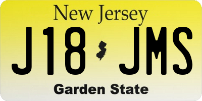 NJ license plate J18JMS