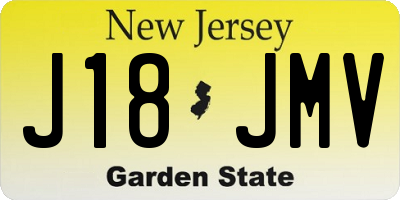 NJ license plate J18JMV