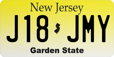 NJ license plate J18JMY