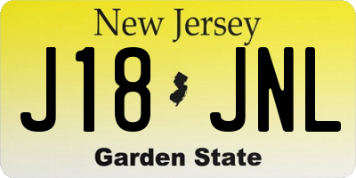 NJ license plate J18JNL