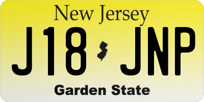 NJ license plate J18JNP