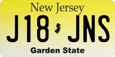 NJ license plate J18JNS