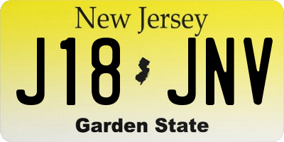 NJ license plate J18JNV