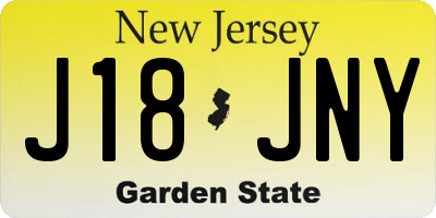 NJ license plate J18JNY