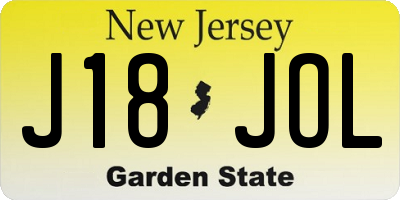 NJ license plate J18JOL