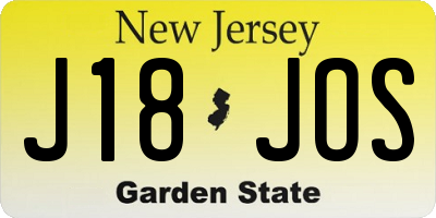 NJ license plate J18JOS