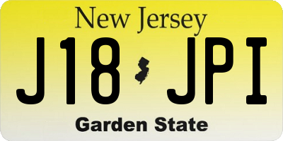 NJ license plate J18JPI