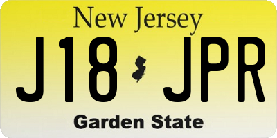 NJ license plate J18JPR