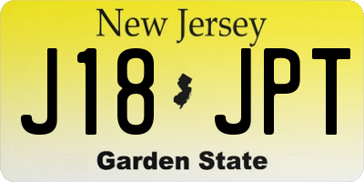 NJ license plate J18JPT