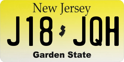 NJ license plate J18JQH