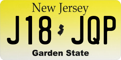 NJ license plate J18JQP